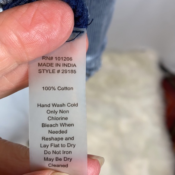 Soft Surroundings Washed Indigo Tunic with Lace Trim - Picture 8 of 8